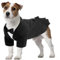 CITÉTOILE Hunde Hochzeit Anzug Set, Smoking Hemd mit Fliege Party Kleidung, Hochzeit Geburtstag Party Halloween Hundeanzug für Kleine Mittlere Große Hunde Katze, Schwarz, XS