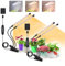 COKOLILA 2 piezas Lámpara de cultivo, 320 LEDs luz de espectro completo, 3000 K 5000 K 660 nm para plantas de interior con temporizador, 10 brillo, 3 modos, mejor para plantas pequeñas (Con adaptador)