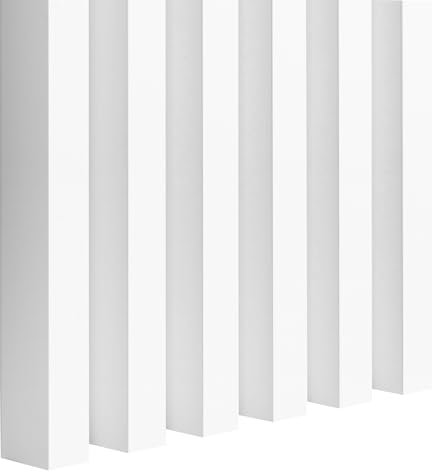 Premium 3D Slats 12 pièces - Panneaux muraux acoustiques, Vertical, Longueur 275 cm, Largeur 2,9 cm, Profondeur 4 cm Panneaux en bois, panneaux muraux, aspect bois, mur à lattes