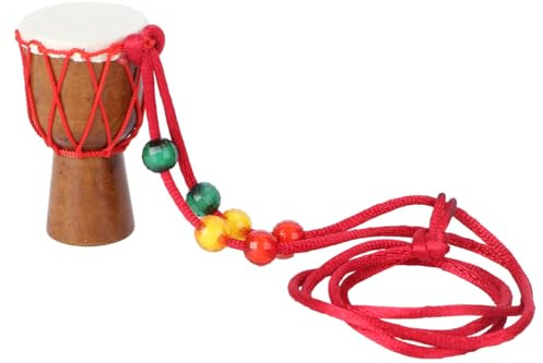 Afrikanische Trommel Halskette Mini Djembe AnhäNger Aus Holz Handgefertigt Mit Metallringen FüR Schmuck Und SchlüSselanhäNger