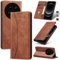 Jasonyu Cover per Xiaomi 14 Ultra Flip Custodia in Pelle PU, Cover a Libro Portafoglio, Funzione Supporto, Magnetica, Slot Schede, TPU Bumper Caso Custodia per Xiaomi 14 Ultra (Marrone)