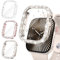 Neitra [3Stück Glitzer Diamanten Hülle für Apple Watch Series 10 42mm, Hart PC Bumper Case mit HD Gehärtetes Displayschutz Folie, Bling Schutzhülle Cover Smartwatch Zubehör für Frauen Mädchen