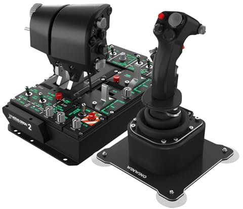 WINWING Orion2 HOTAS Metal Warthog: StriktAce EX II Metal Throttle Grip - Unprecedented Immersive Flight Experience, 57 Physical Switches, Four-Speed Dial Wheel Switch,With Dual Throttle Connectors