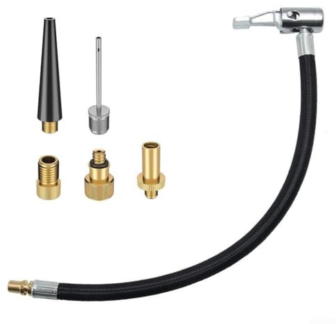 Juego de convertidor de válvula de latón para válvula de bicicleta, para válvula PRESTA con extensor de válvula de codo con bomba de bola/bomba de aire/adaptador de compresor