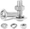 Dayalo Lot de 10 vis à tête bombée M8 en acier inoxydable V2A avec écrous et rondelles M8 x 25 mm