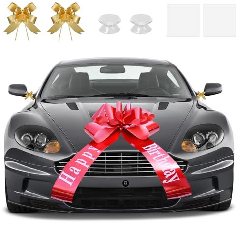 PRZRAO Riesige Autoschleife, Rote Große Autoschleife, 18 Geburtstag Große Geschenkschleife, 23 inch Große Schleifen für Autos & Geschenkverpackung, Car Bow Riesige, Car Bow für Fahrrad und Schleife