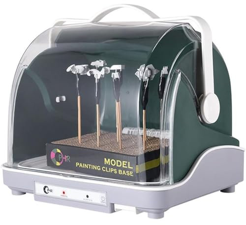 HHDOMLTH Kit De Cabina De Pulverización con Aerógrafo Portátil Eléctrico con Modo De Aire Frío, Caja De Filtro De Agua Y Cubierta Antipolvo Transparente, para Pintar Modelos, Manualidades