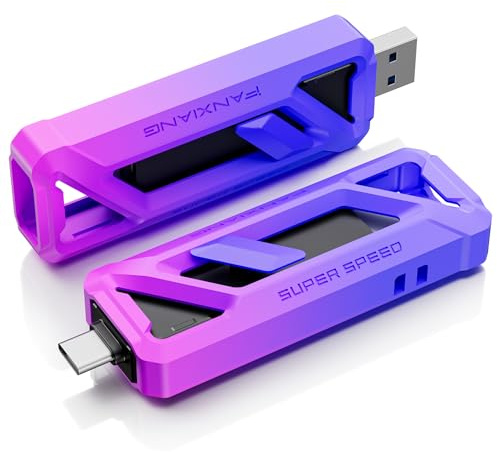 fanxiang SSD Externo Portátil 500GB, USB C 3.2 Gen2 + USB A, hasta 2050MB/s, Compatible con iPhone, Android, PC, Mac