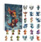 2024 Dragon Countdown Kalender | 24 Tage Weihnachten Countdown Kalender | Drachen Adventskalender 2024 | Drachen Figuren Set | Countdown Bis Weihnachtskalender Mit 2D Acryl Drachen Anhänger