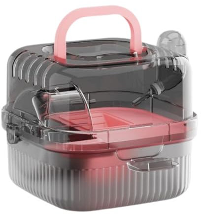 MagiDeal Cage pour Hamster à 2 Niveaux avec Bouteille d'eau Habitat Compact pour Hamster Cage pour Petits Animaux pour cochons d'Inde Petits Animaux Lapins, Rose