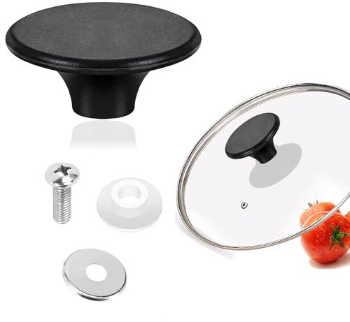 2 Sets Universal Pan Lid Handles Knob Handle Non-Slip Pan Knobs Slow Cooker Lid Replacement Pot Knobs with Silicone Ring and Screw