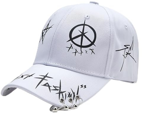 Stylische Hip-Hop Graffiti Baseball Caps für Herren und Damen – Verstellbare Schiebermütze in Weiß & Schwarz
