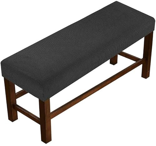 MSNCS Stretch Bezug für Esszimmerbank，Bank Schonbezug Universal Stuhlhusse für Bank, Bankkissen Bezüge Dining Sitzbezug Bench Cover für Esszimmer, Waschbarer Bench Sitzbezug(Black,160-180cm)