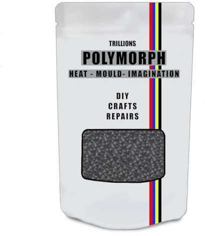 Handformbares schwarzes Polymorph, 200 g, Thermoplast, unbegrenzte Verwendungsmöglichkeiten – Handwerk, DIY-Reparaturen, Modellierung, Prototypen