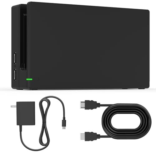3 in 1 TV Dockingstation für Nintendo Switch, Ersatz Dock Set mit Original IC Modul, AC Ladegerät & High-Speed HDMI Kabel für 1080P HD Ausgang & Konsole Aufladen