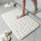 Tapis de salle de bain en mousse à mémoire de forme antidérapant motif galets absorbants avec polaire corail pour salon, toilettes, 40 x 60 cm (blanc laiteux)