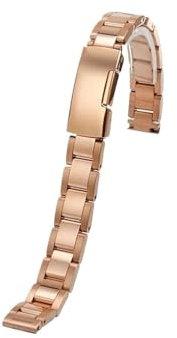 Bracelet de montre en acier inoxydable 10mm 12mm 14mm 16mm Compatible avec DW/Casio/Fossil/Cartier(Rose Gold,10mm)