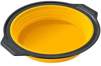 Aboiled Round Shape Mold Silicone Folding Cake Baking Pan Mousse Fondant Cylinder Mould for Pastry Dessert Jelly Making,Yellow
