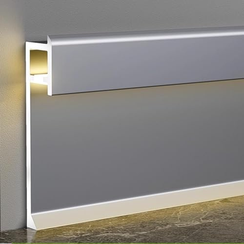 LED-Sockelleisten Aus Aluminium, LED-Sockelleisten-Abdeckung Aus Aluminium, Einbau-Downlight Mit Transformator(Starry Sky Grey,1.5 m/4.9 ft)