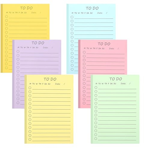 GZRXIOUS Bloques de notas adhesivas, 6 unidades, 300 hojas, notas adhesivas, notas para hacer listas, bloc de notas, notas a rayas, planificador