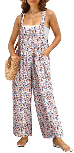 IWOLLENCE Salopette da donna per l'estate del Regno Unito, tuta tutina per gravidanza, maternità, sciolta, casual, da indossare per le vacanze, con tasche laterali, cinghie regolabili, Primula Bianca