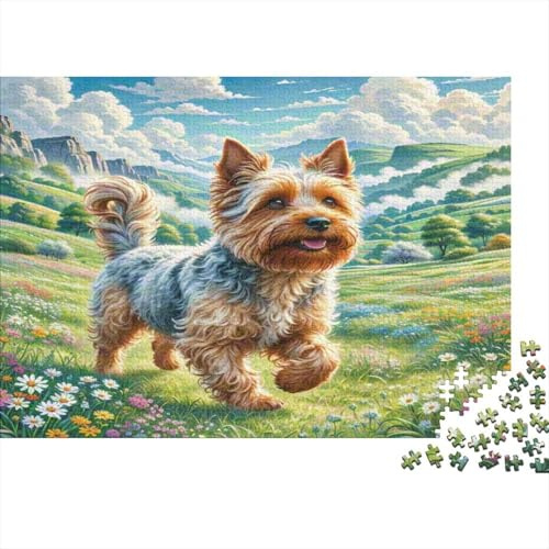 Countryside Yorkshire Terrier Jigsaw Puzzle 1000 Pieces for Adults, Paper Material, Home Wall Art & Mental Relaxation 70x50cm/1000pcs