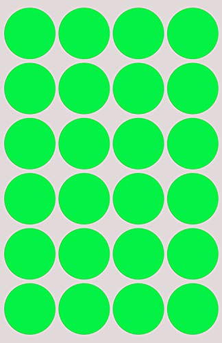 Klebepunkte Neon Grün 25 mm runde Etiketten – 2,5 cm Sticker 360 Stück von Royal Green