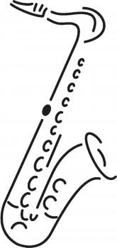 Aufkleber Applikation - Saxophone- AP0672 - versch. Größen Farbe schwarz, Größe 25cm