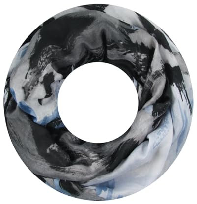 Majea Damen Loop Schal Schlauchschal Halstuch (880020) (schwarz 21)