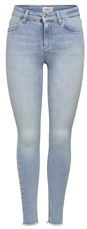 ONLY Damen Jeans Onlblush Mid Sk ANK Raw JNS Rea306 Noos