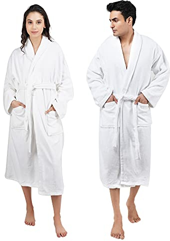 Sweet Needle Peignoir en éponge avec poches pour homme spécial grande taille Blanc