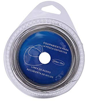 Línea de Pesca, 5 Tipos 10m 7 Hilos Cable de Acero de Pesca, Trenzado Cable de Pesca Cubierto con Alambre de Arrastre de Acero Inoxidable(20 lbs)