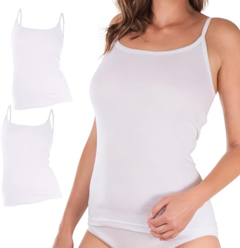 Celodoro Damen Spaghetti-Top (1er, 2er oder 4er Pack) Feinripp Unterhemd