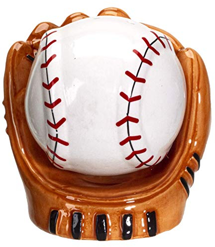 Baseball und Handschuhe Keramik Salz- und Pfefferstreuer Set