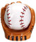 Baseball und Handschuhe Keramik Salz- und Pfefferstreuer Set