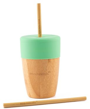 RASCALS Vaso Bamboo Eco 190 ml. + Tapa Bebedor, Niños, Verde, Talla Única