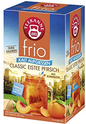 Teekanne frio Classic Eistee Pfirsich, 10er Pack (10 x 18 Teebeutel), 10 x 45 g