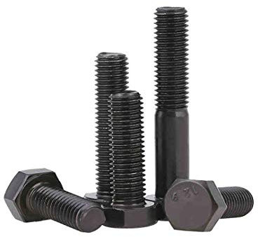 BOZONLI Boulons Hexagonaux en Acier Carbone, Noir Haute Intensité Vis Mécanique, M10×35mm,5 pcs