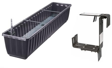 Fuchs seit 1895 Blumenkasten Aqua Flor Plus mit passendem Halter, Farben:anthrazit, Länge:80 cm