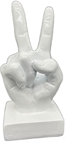 HotStatues Kreative Handskulptur, Kunstharz, Finger-Statue, Skulptur, Zuhause und Büro, Schreibtisch-Ornament (weiß-ja)