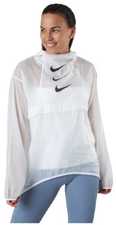 Nike Damen Run Devision Po Pckbl Jacke, White/Black, L