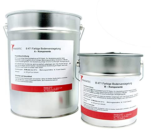 MANADATEC 2k Epoxidharz Bodenbeschichtung 5kg I Schwedenrot I Lösemittelfrei, Umweltfreundlich & Geruchsneutral I Beschichtung für Garagen- & Kellerböden I Hohe Schlagfestigkeit