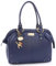 Catwalk Collection Handbags - Damen Leder Schultertasche - Handtasche Groß - Arbeitstasche für Notizbuch A4 - DOCTOR BAG - Blau