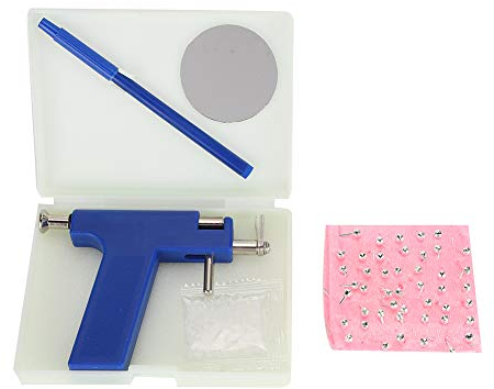 Ohrloch Stecher Set, Ohrlochpistole Set, Edelstahl Ohr Nasenpiercing Maschine Professionelles Körper Piercing Werkzeug Set Ohr Piercing Pistole mit Ohrring Bolzen Spiegel Kit für Frauen, Männer