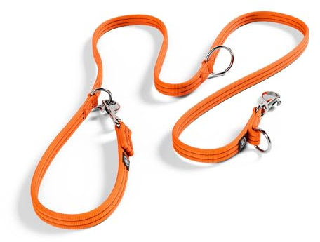 BullyBillows | Doppelendige Hundeleine | für alle Hunderassen (orange)