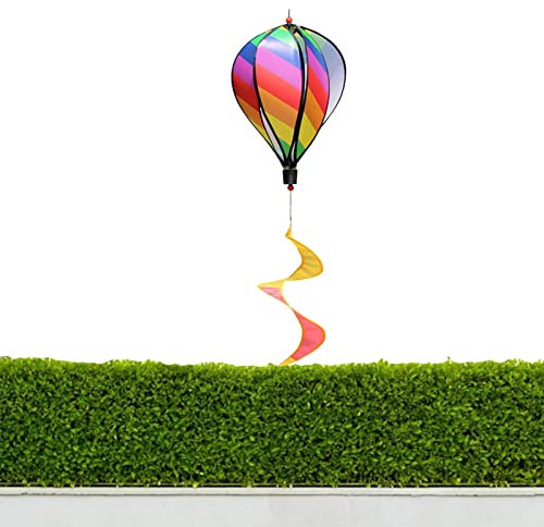 Luftballon-Windspiele – Heißluftballon-Windspiel Regenbogen-Spinner Windspiel – Windspiel gedrehtes Spiral-Spinner zum Aufhängen für Hof und Garten im Freien