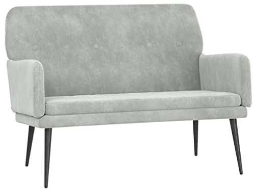 vidaXL Sitzbank, Bank Polsterbank mit Rückenlehne Armlehne, Sofa Flurbank für Wohnzimmer, Garderobenbank Metallgestell, Modern, Dunkelgrau Samt