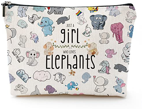 Kosmetiktasche mit Tiermotiv, Mehrfarbig, Elefanten
