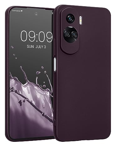 kwmobile Handyhülle kompatibel mit Honor 90 Lite 5G Hülle - weiche Silikon Case metallisch schimmernd in Metallic Brombeere