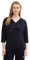 TOM TAILOR Damen Basic Kapuzenshirt mit 3/4-Arm, sky captain blue, L